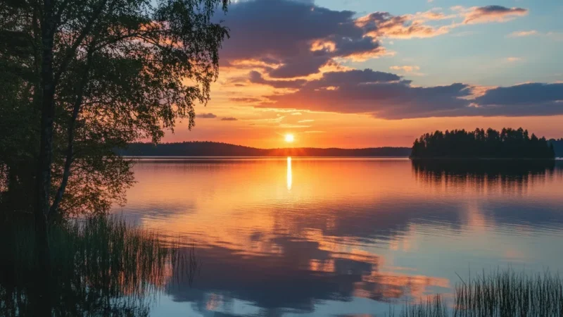 11 Sunset Lake Views – Evening light on water(5)