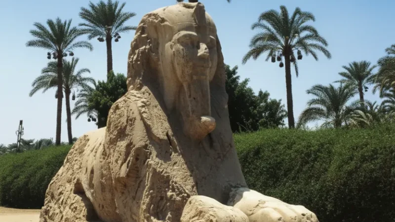 Alabaster Sphinx – Ancient Sphinx Sculpture(2)