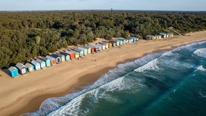 Brighton Beach – Colorful bathing boxes(5)