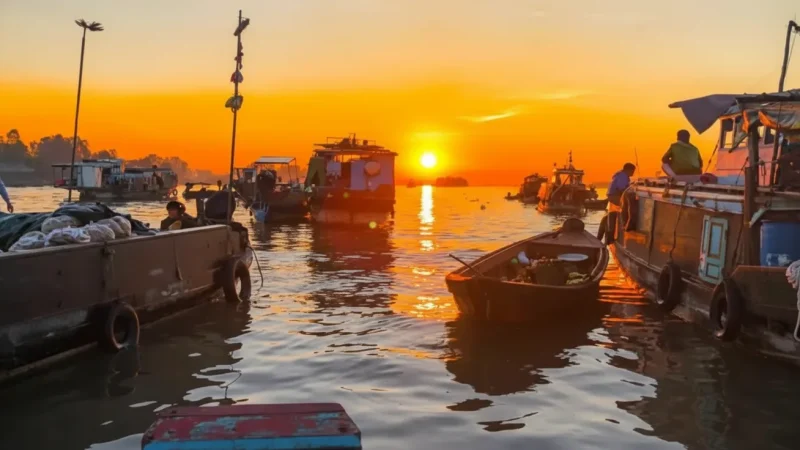 Cái Răng Floating Market – Early-morning trading on boats(3)