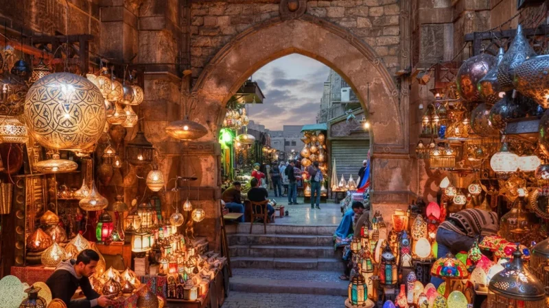 Evening Market Lights – Night Atmosphere(2)