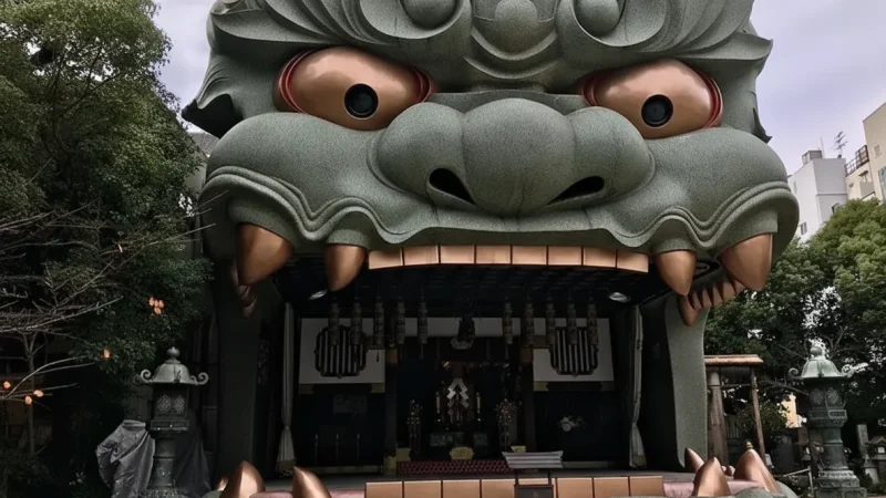 Namba Yasaka Shrine – Lion head stage(3)