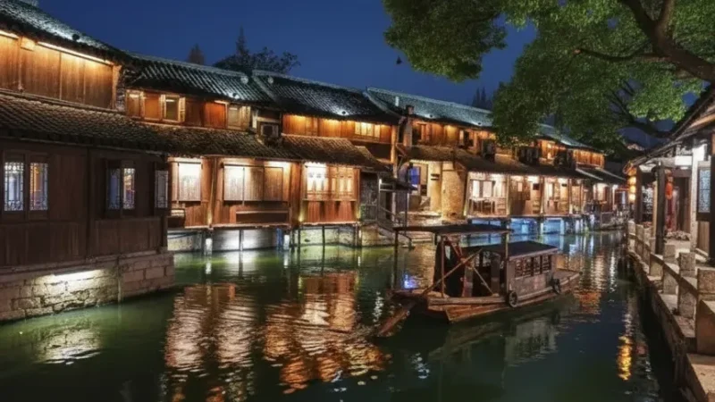 Night Water Town Views – Evening reflections(1)