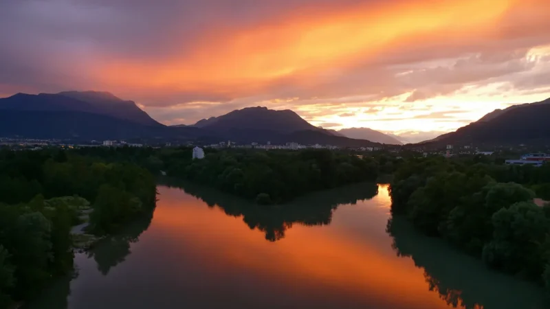 Sunset River Views – Evening scenery (Drau River)(3)