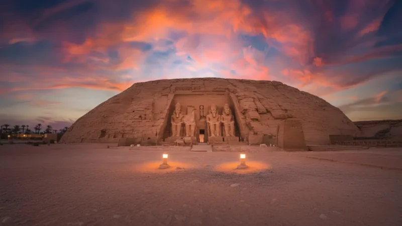 Sunset Viewing Area – Evening Light on Temples(6)